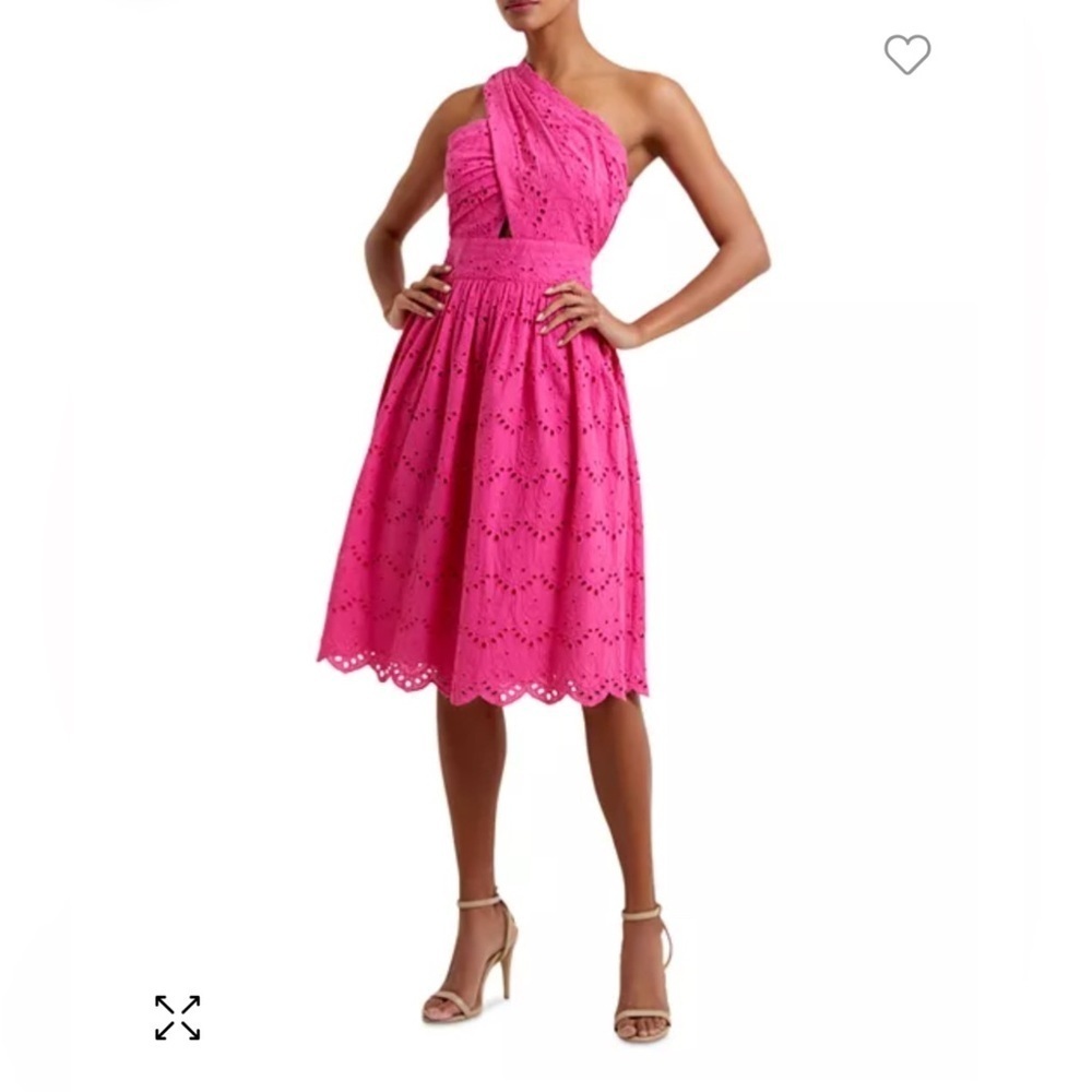 FRENCH CONNECTION
Appelona Cotton One Shoulder Eyelet Dress, Size 2, NWT
